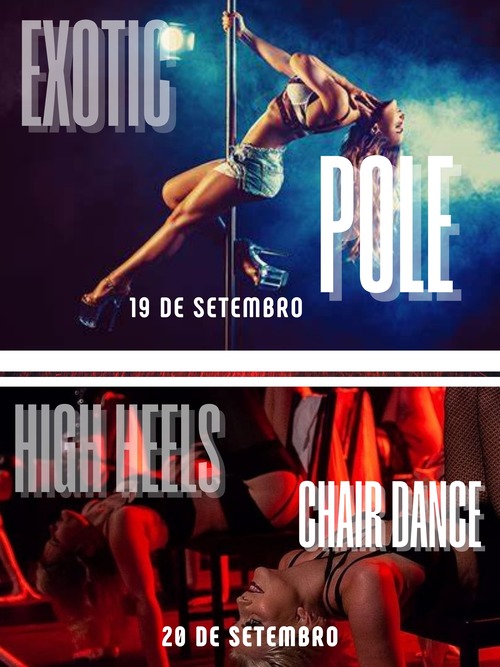 Cursos de Exotic Pole Dance e High Heels e Chair Dance